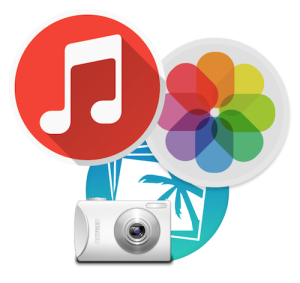 Photos, iPhoto and iTunes icons